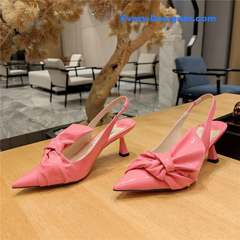 J1m*y Ch00 ruffled knot wrinkled sandals