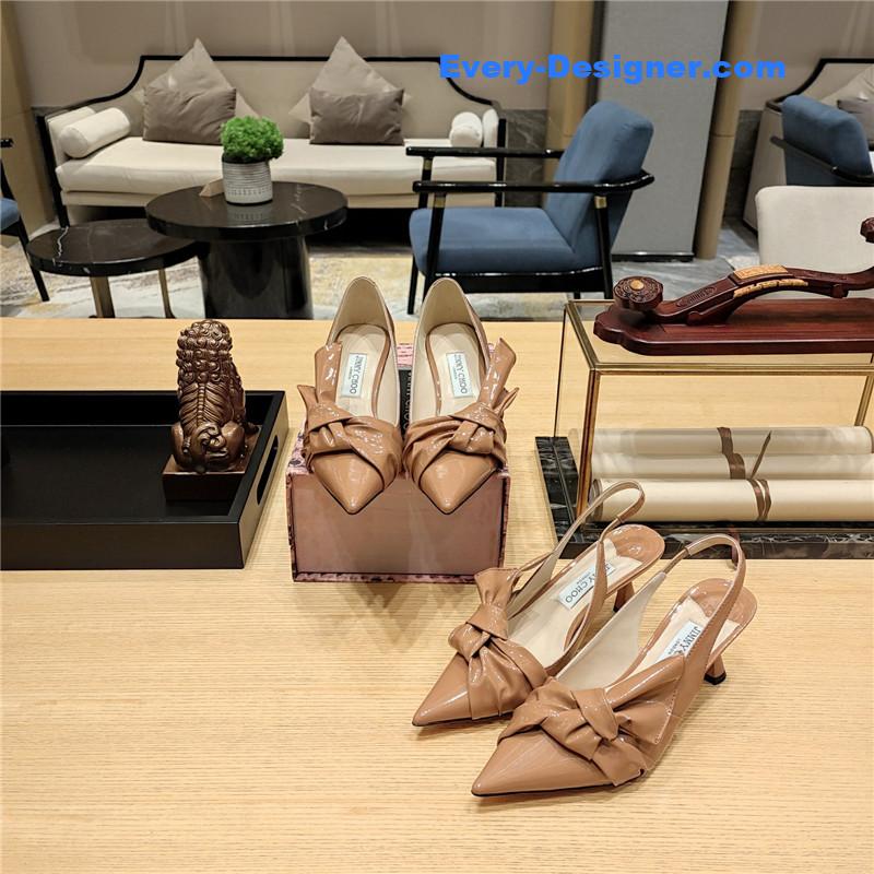 J1m*y Ch00 ruffled knot wrinkled sandals