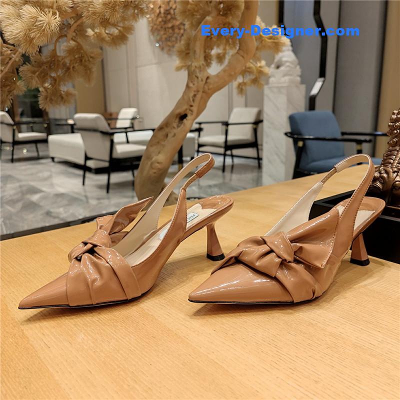 J1m*y Ch00 ruffled knot wrinkled sandals