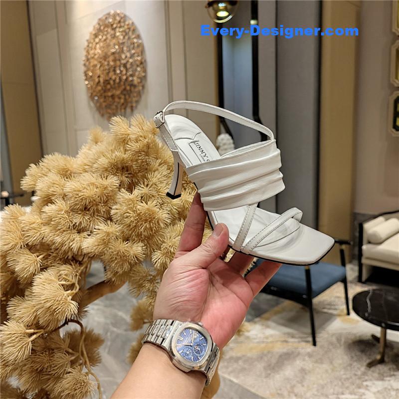 J1m*y Ch00 high heel square toe sandals