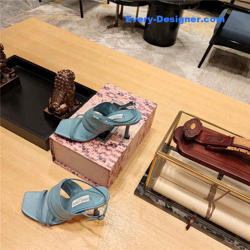 J1m*y Ch00 high heel square toe sandals