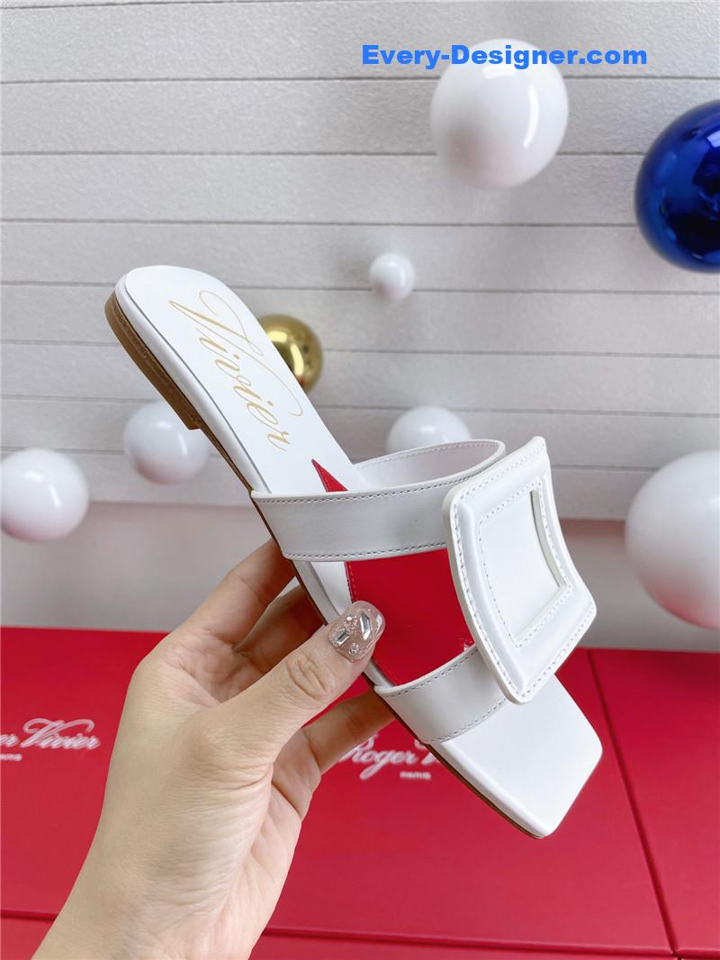 Roger vivier embroidered buckle mules