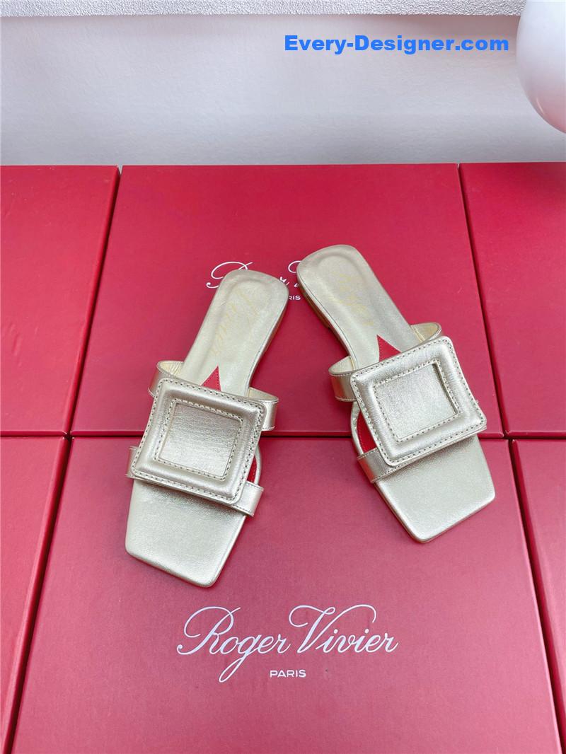 Roger vivier embroidered buckle mules