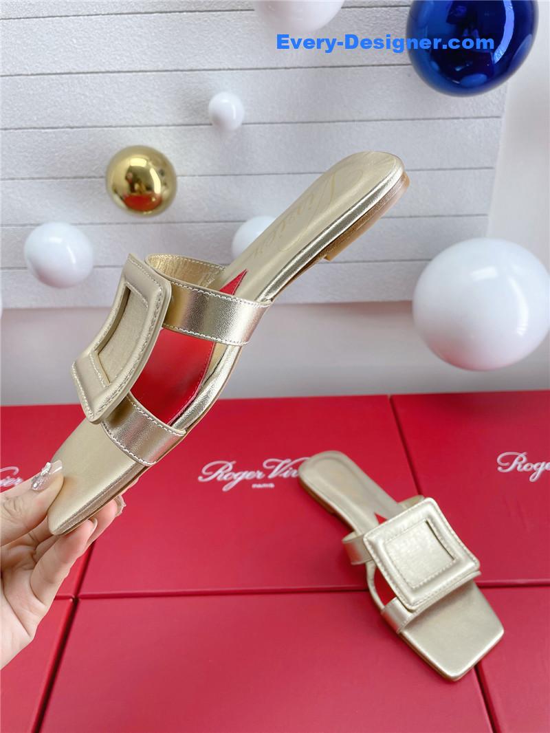 Roger vivier embroidered buckle mules