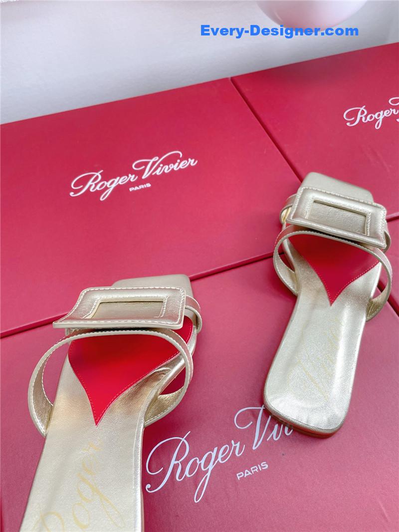 Roger vivier embroidered buckle mules