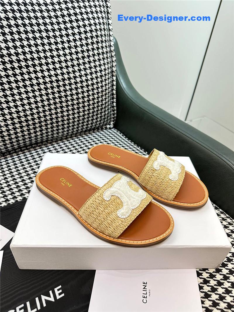 Ce1i*e british style flat micro logo sandals and slippers