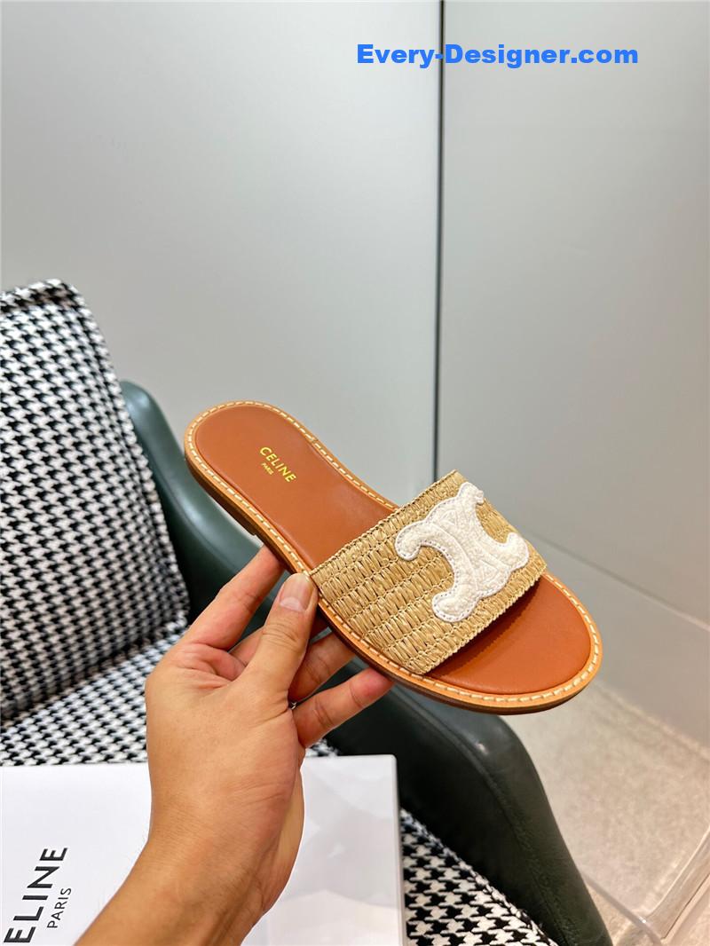 Ce1i*e british style flat micro logo sandals and slippers