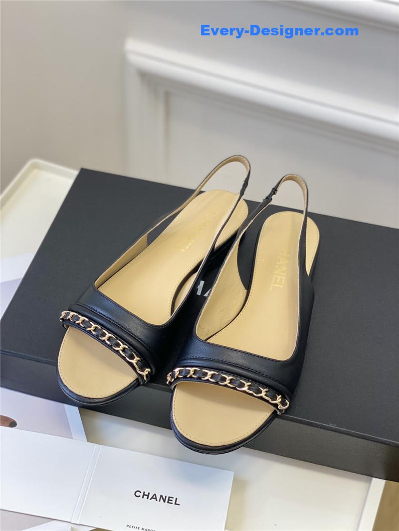 CC new chain fish mouth sandals