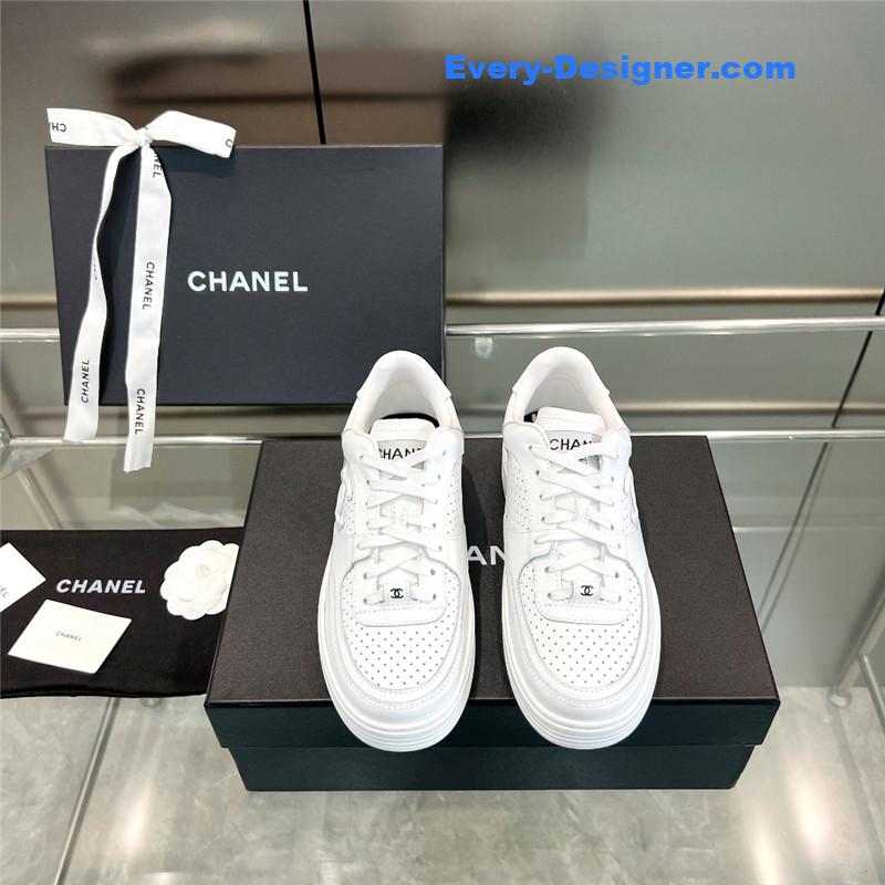 Ch**el new full leather panda color casual sneakers