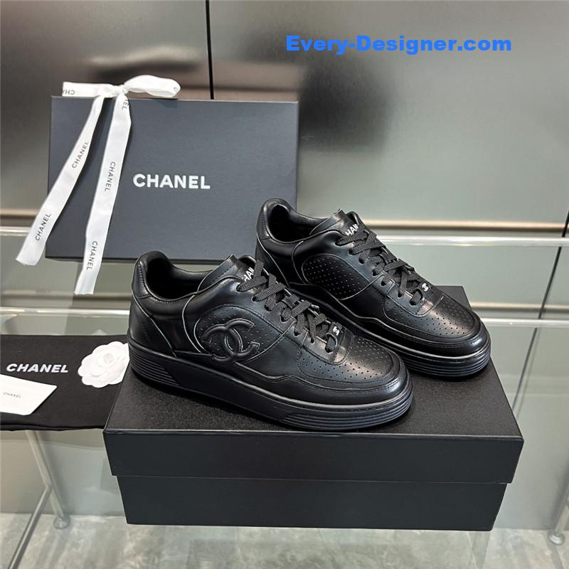 Ch**el new full leather panda color casual sneakers
