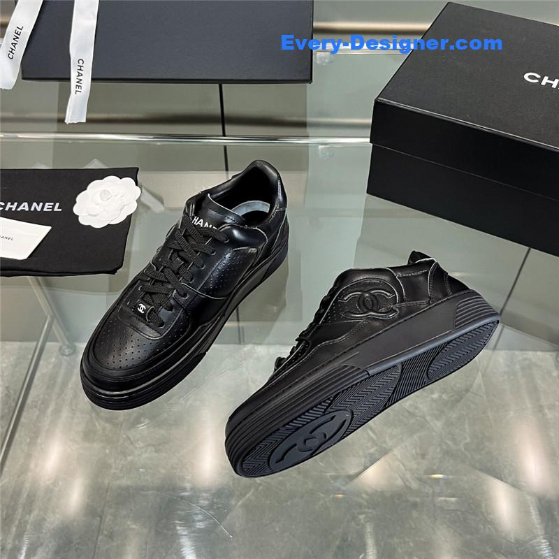 Ch**el new full leather panda color casual sneakers