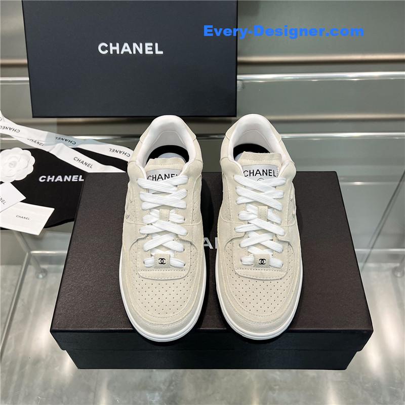 Ch**el new full leather panda color casual sneakers