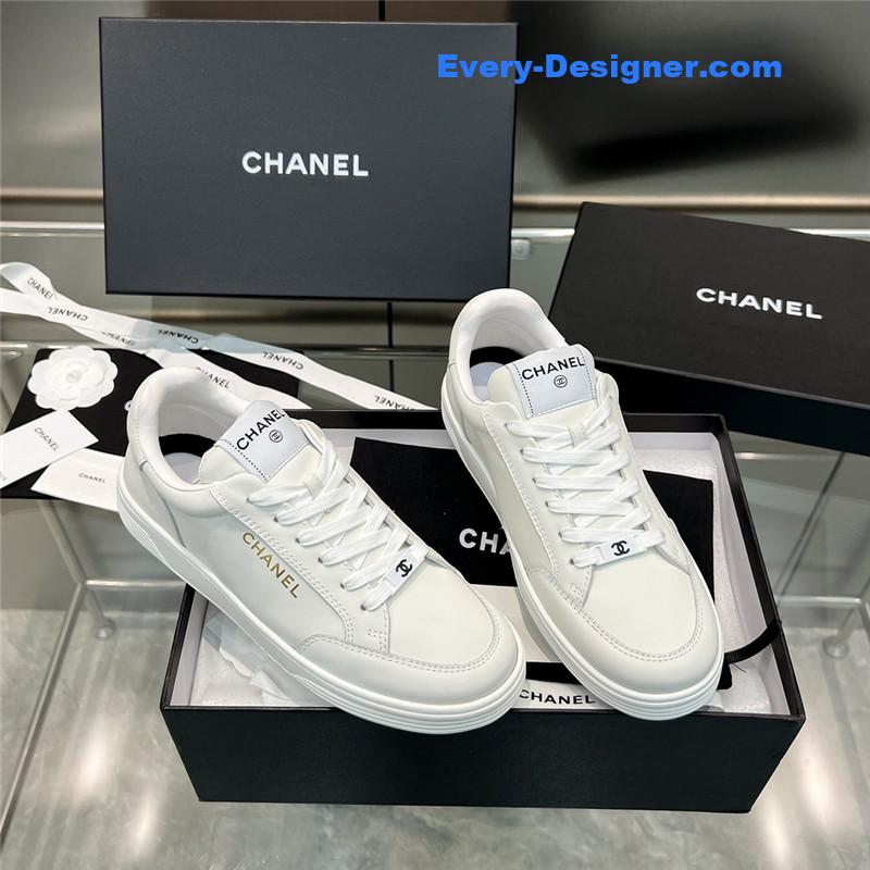Ch**el new full leather panda color casual sneakers