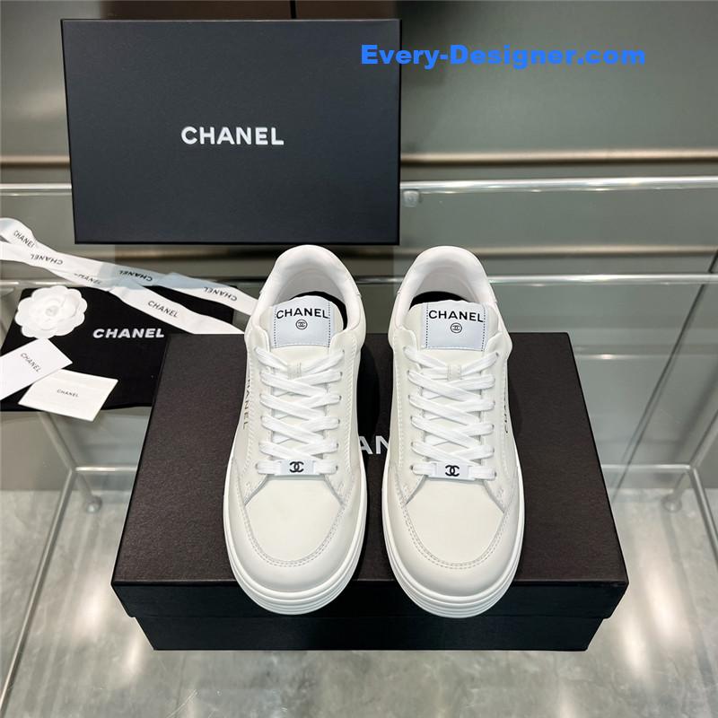 Ch**el new full leather panda color casual sneakers