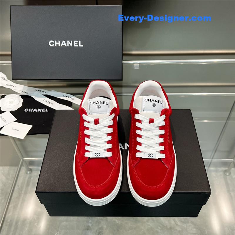Ch**el new full leather panda color casual sneakers