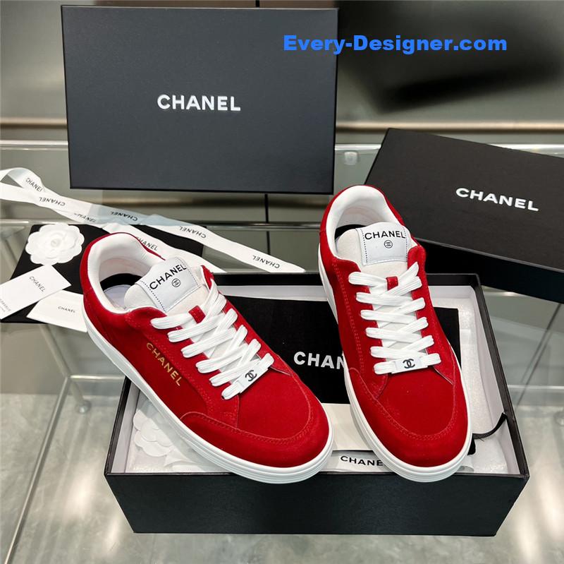 Ch**el new full leather panda color casual sneakers