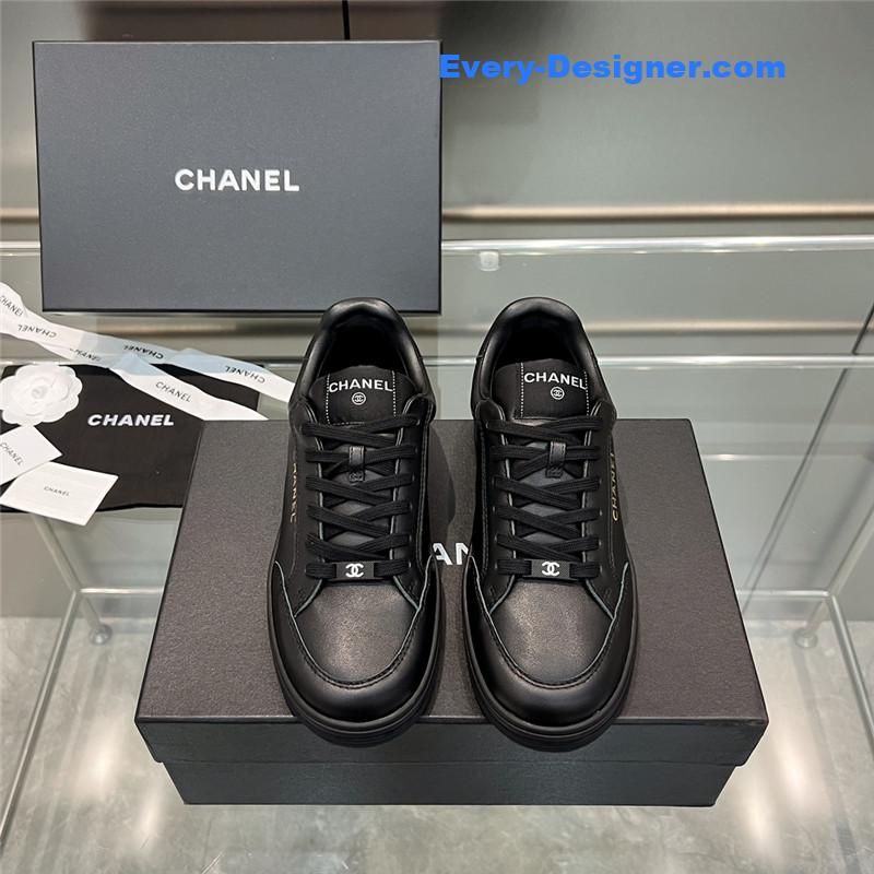 Ch**el new full leather panda color casual sneakers