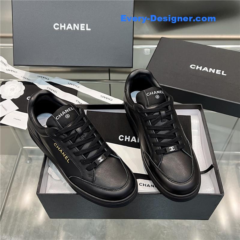 Ch**el new full leather panda color casual sneakers