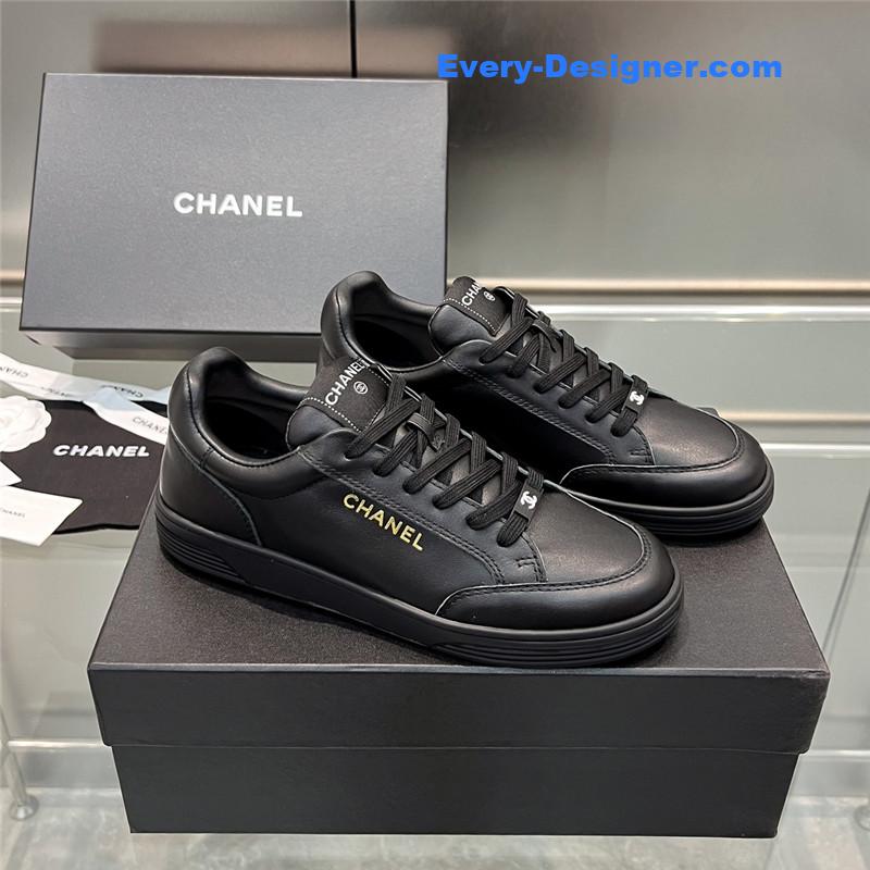 Ch**el new full leather panda color casual sneakers