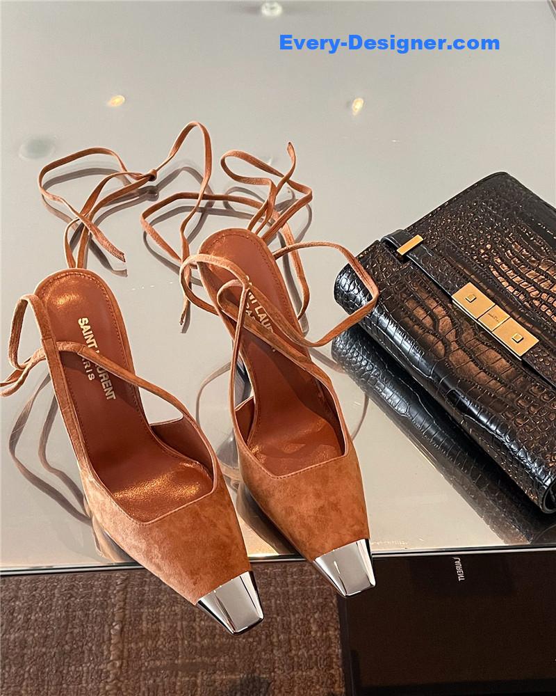 Y51 suede strap temperament high heels