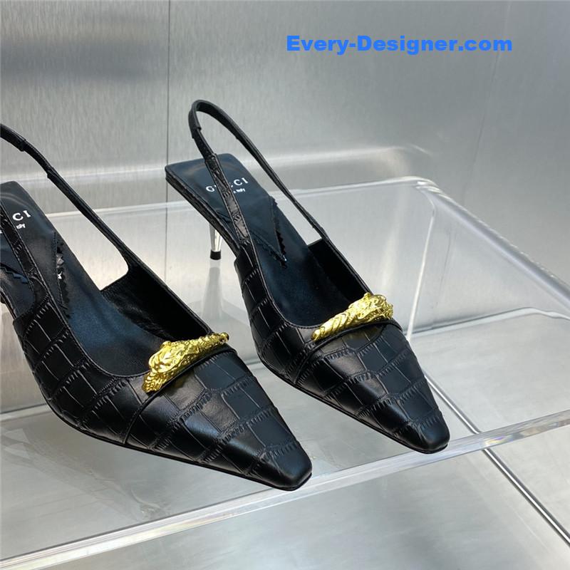 Gvc*1 mid heel candy color hardware buckle women’s shoes