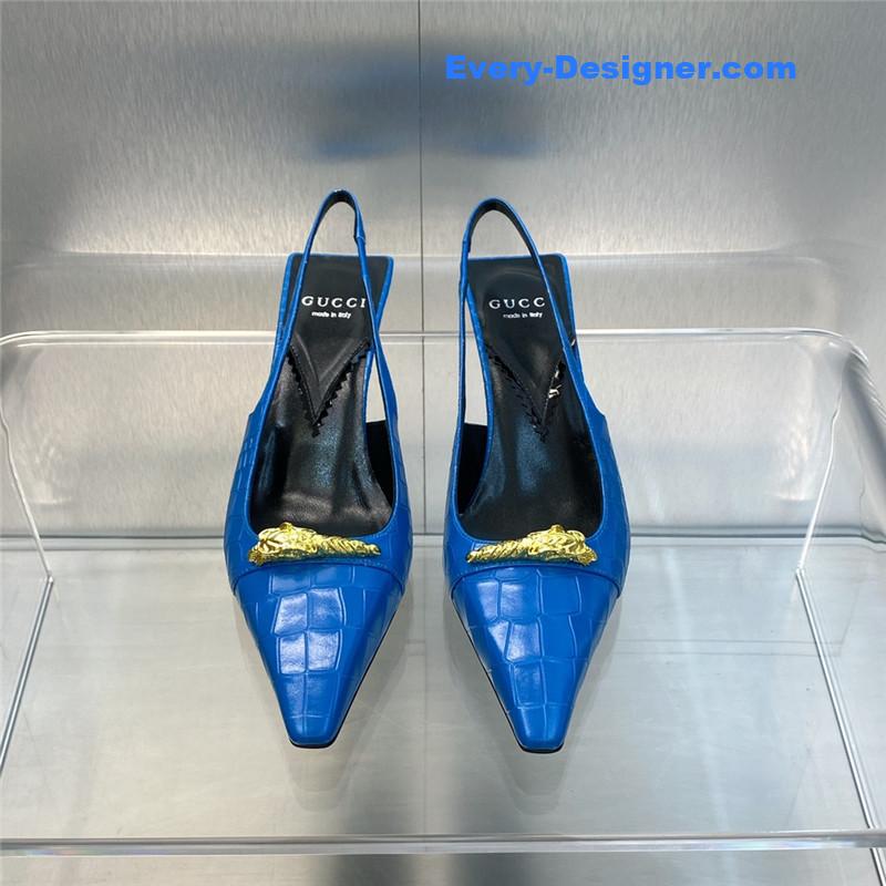 Gvc*1 mid heel candy color hardware buckle women’s shoes