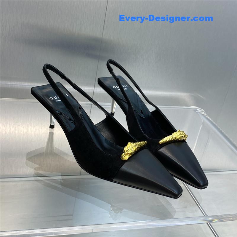 Gvc*1 mid heel candy color hardware buckle women’s shoes