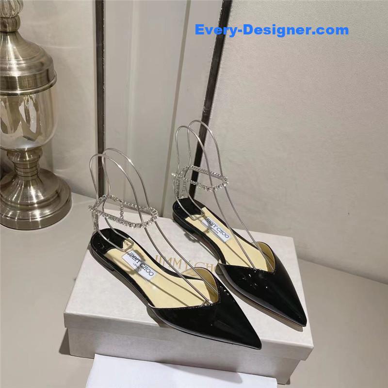 J1m*y Ch00 spring and summer crystal chain pumps