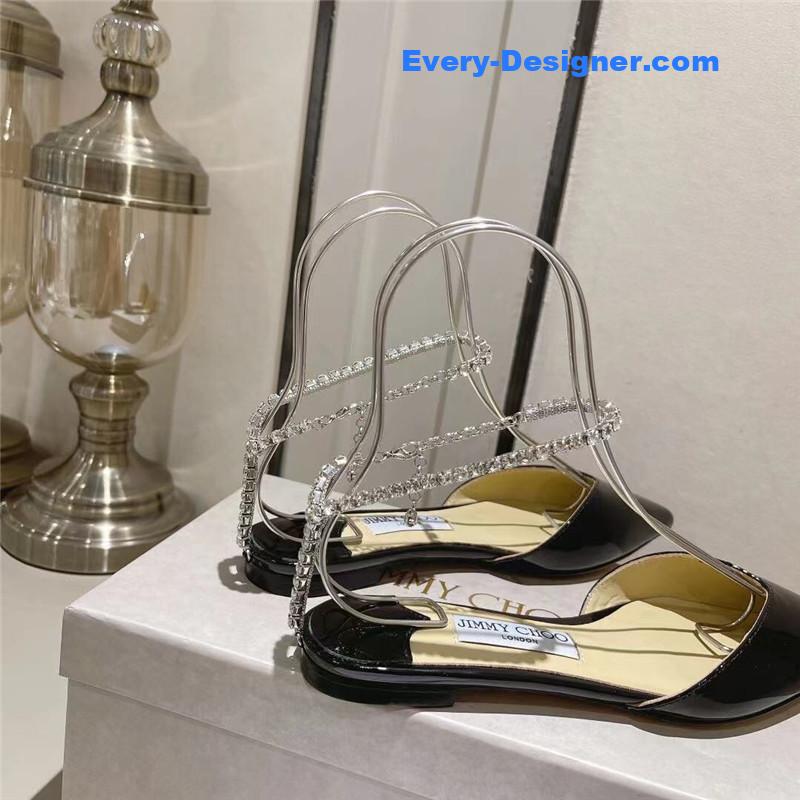 J1m*y Ch00 spring and summer crystal chain pumps