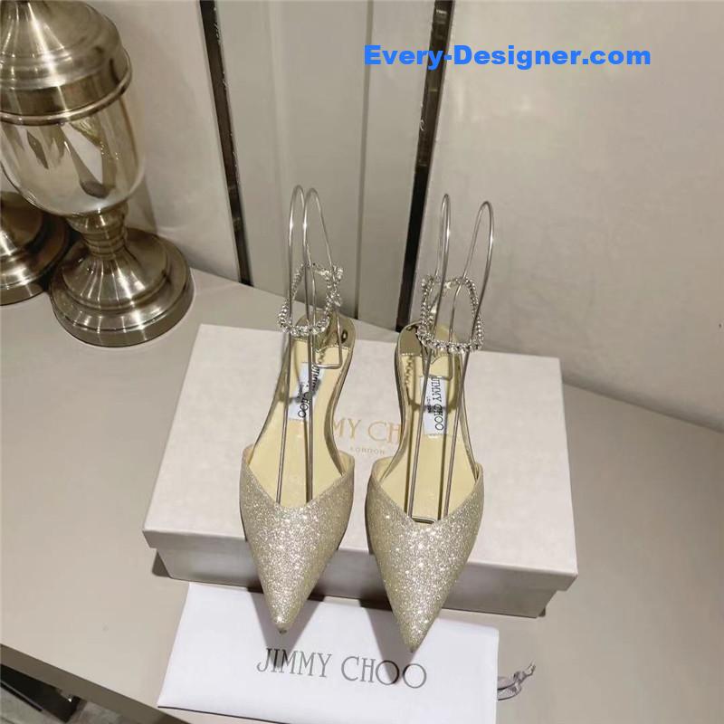 J1m*y Ch00 spring and summer crystal chain pumps