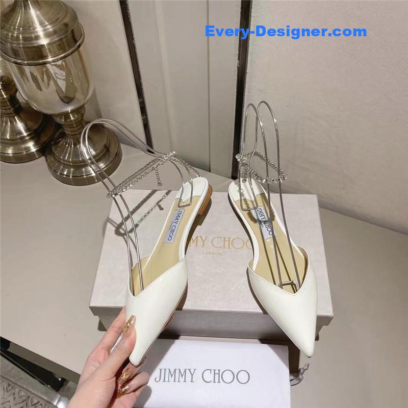 J1m*y Ch00 spring and summer crystal chain pumps