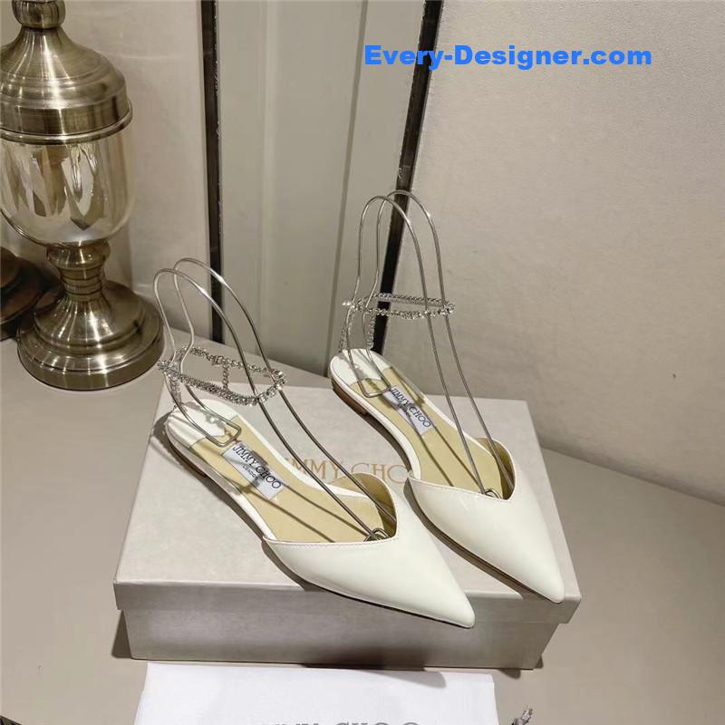 J1m*y Ch00 spring and summer crystal chain pumps