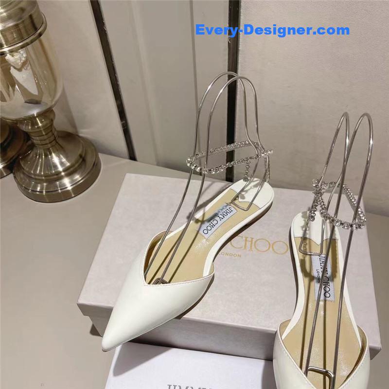 J1m*y Ch00 spring and summer crystal chain pumps