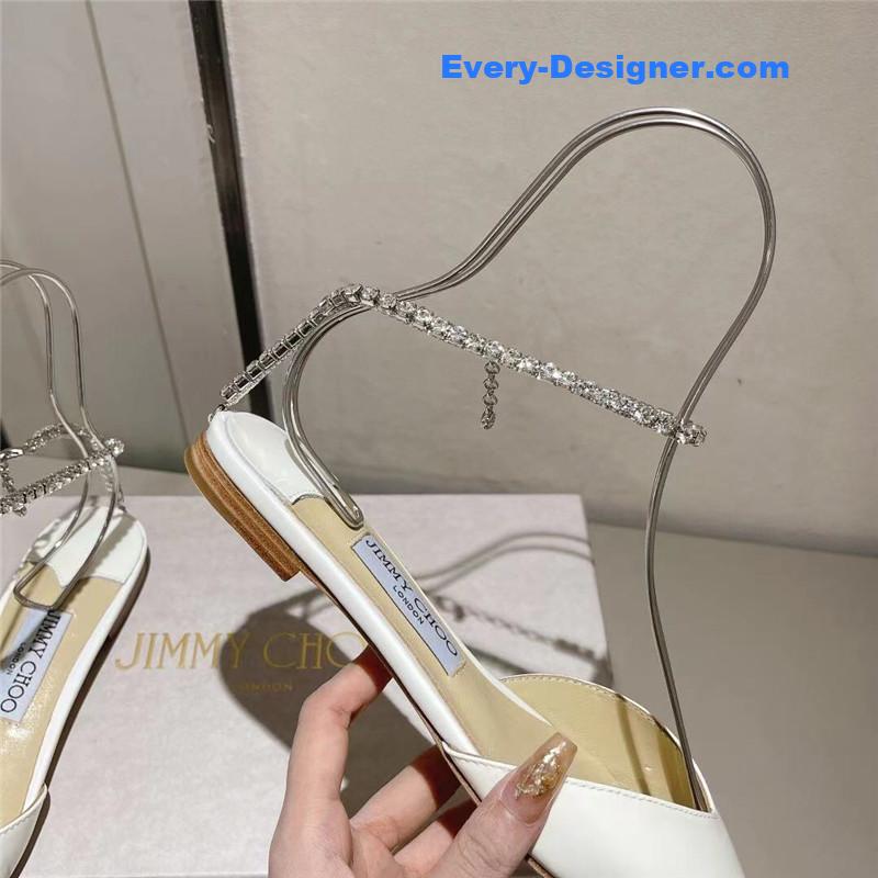 J1m*y Ch00 spring and summer crystal chain pumps