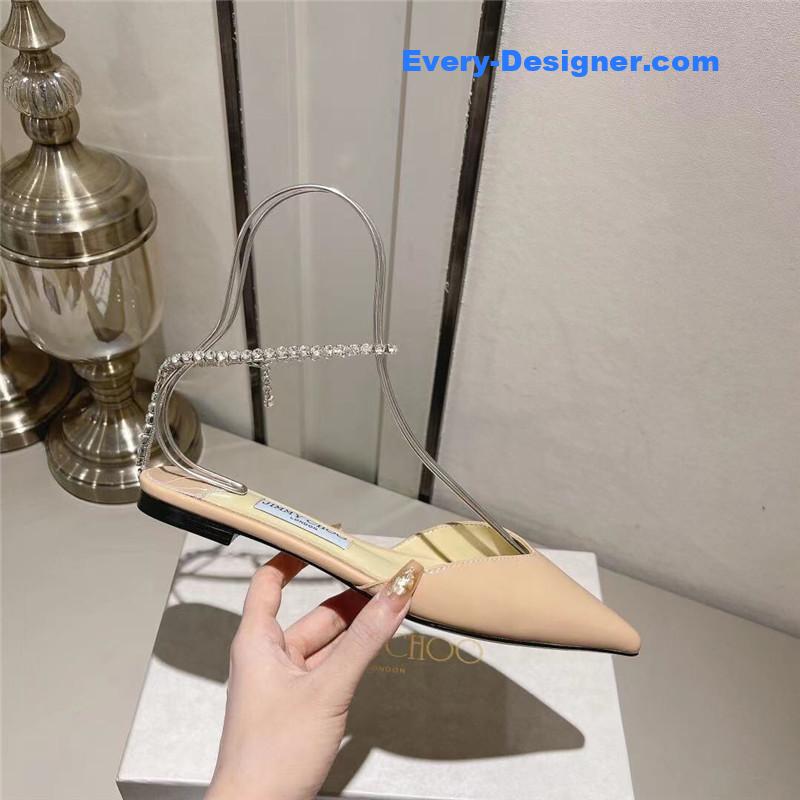 J1m*y Ch00 spring and summer crystal chain pumps