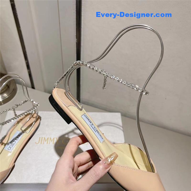 J1m*y Ch00 spring and summer crystal chain pumps