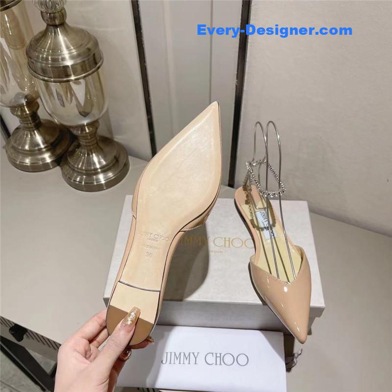 J1m*y Ch00 spring and summer crystal chain pumps
