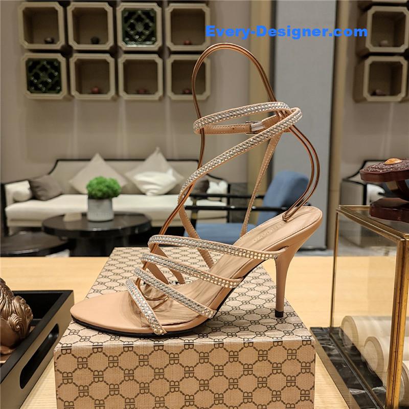 ba1en*iaga crystal hot D1am0nd strap sandals