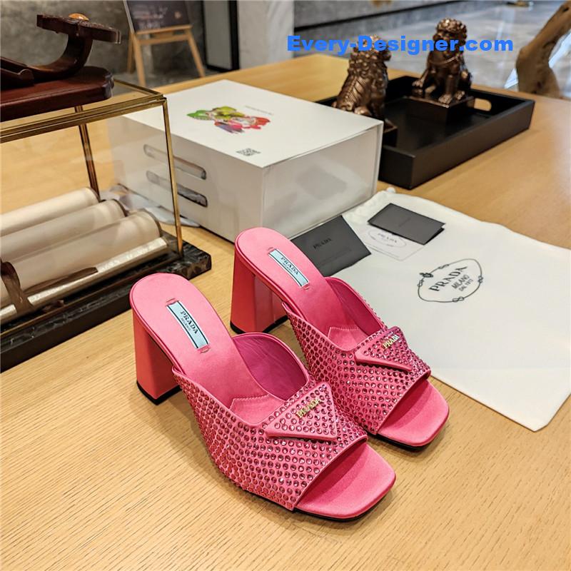 Pra*a block heel square toe sandals