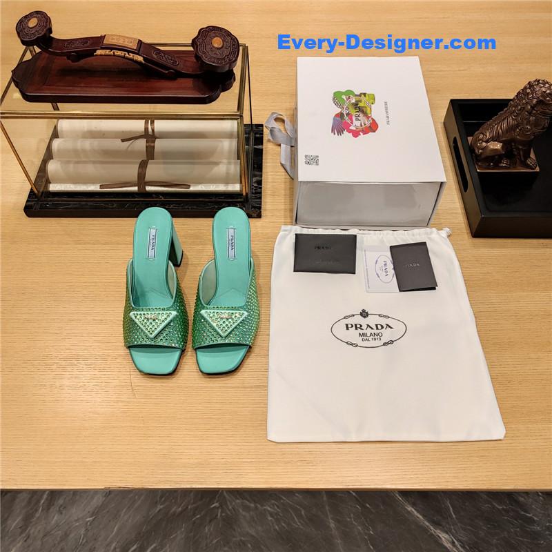 Pra*a block heel square toe sandals