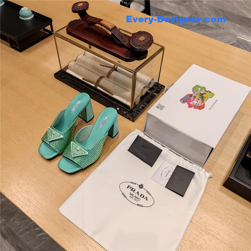 Pra*a block heel square toe sandals