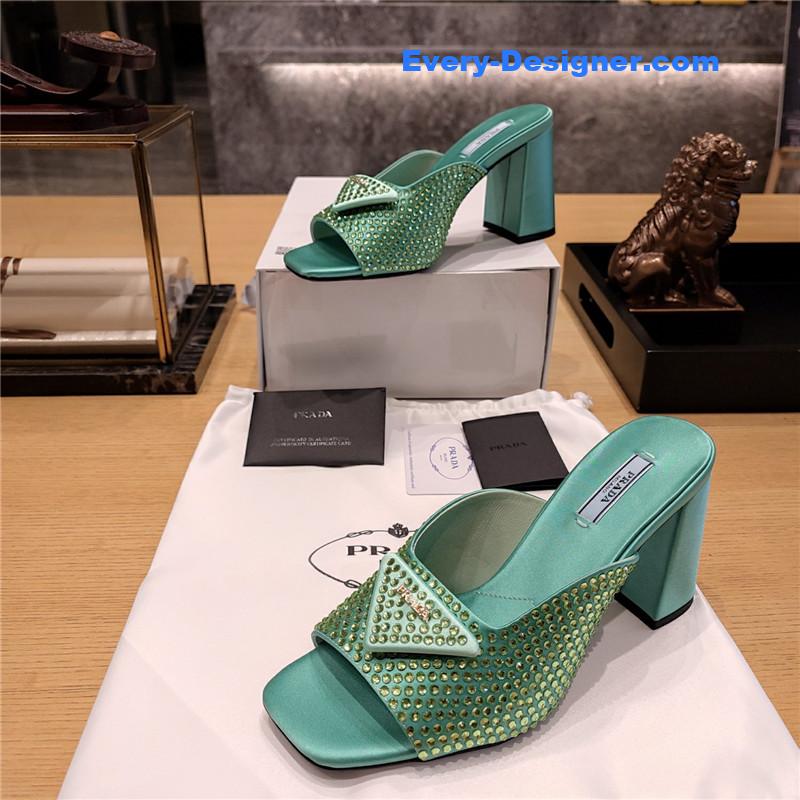 Pra*a block heel square toe sandals