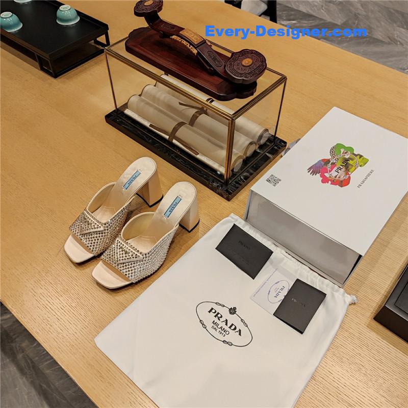 Pra*a block heel square toe sandals