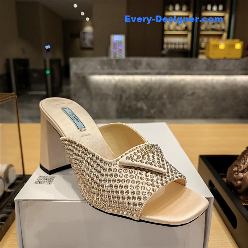 Pra*a block heel square toe sandals