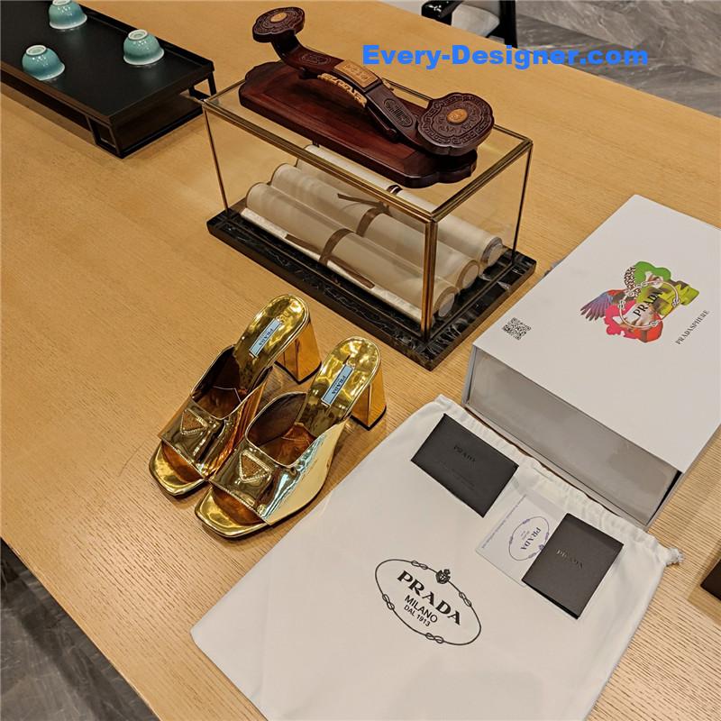 Pra*a block heel square toe sandals