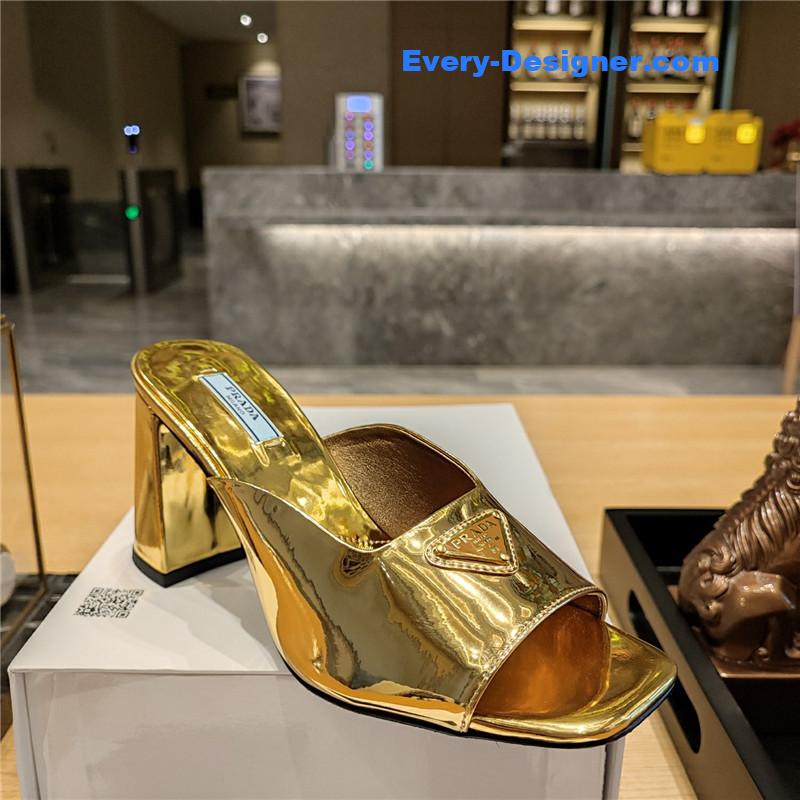 Pra*a block heel square toe sandals