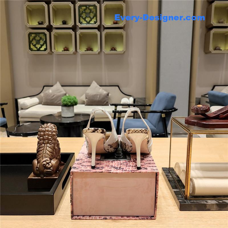 J1m*y Ch00 high-heeled hollow leather style pointed sandals