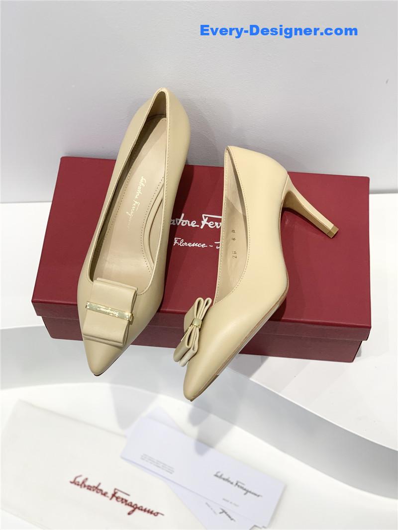 Salvatore Ferragamo double bow pointed pumps