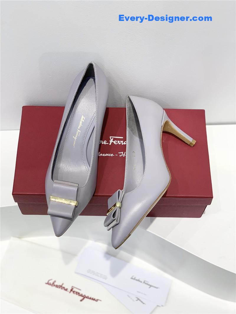 Salvatore Ferragamo double bow pointed pumps