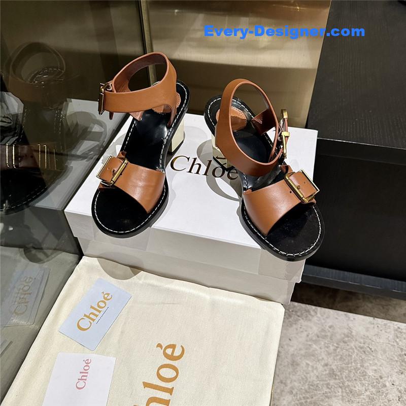 Chloe Plated Heel Sandals